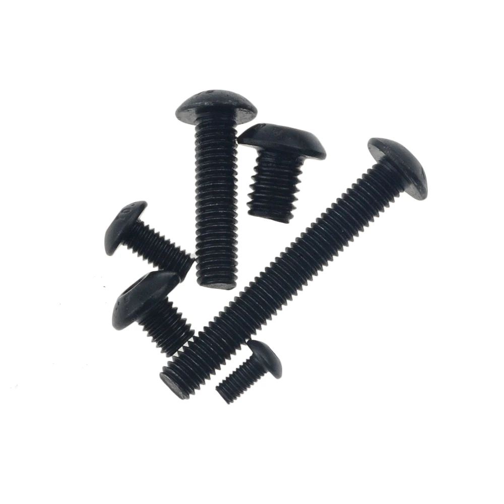 50 шт. M5x16 мм M5 * 16 полукруглая головка для сковороды черный класс 10 9 Шестигранная
