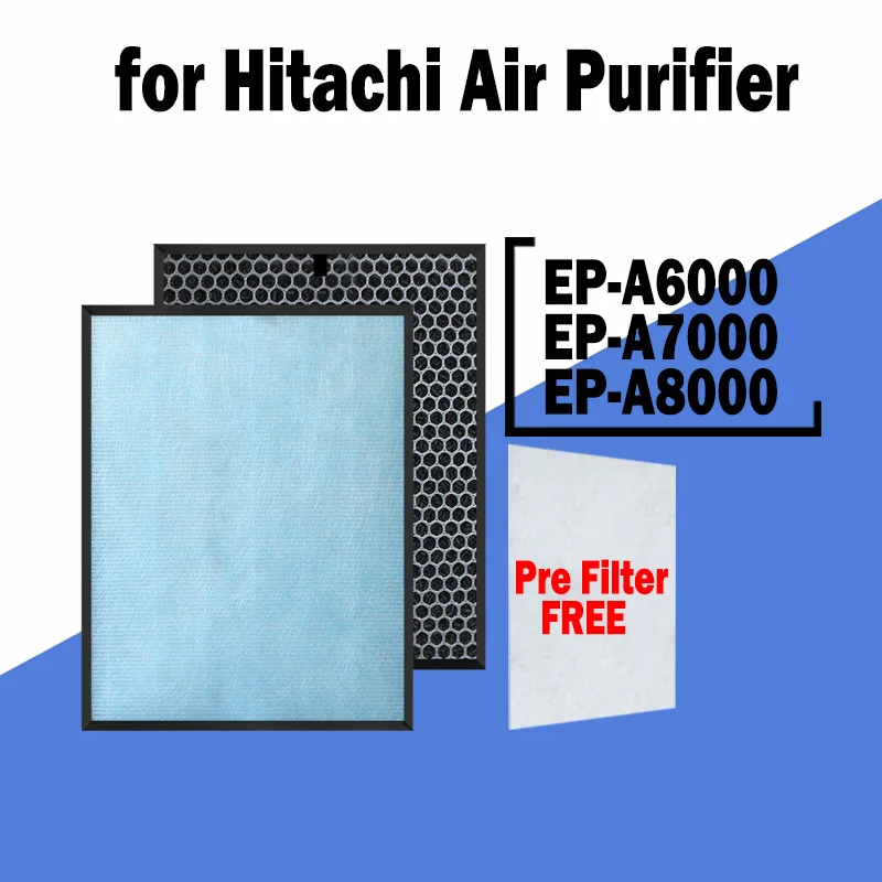 Substituição Hepa & Carbono Filtro Compatível Hitachi Ep-a6000 Ep-a7000 Ep-a8000 Purificador de ar