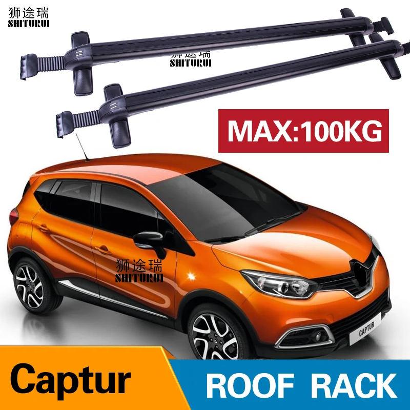 2 шт. рейки на крышу для RENAULT Captur SUV 2013 + 2017 2018 2019 боковые из алюминиевого сплава