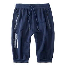 Большие размеры 9XL для 135 кг повседневные укороченные капри мужские штаны для бега на шнуровке мешковатые уличные укороченные штаны мужские тренировочные брюки