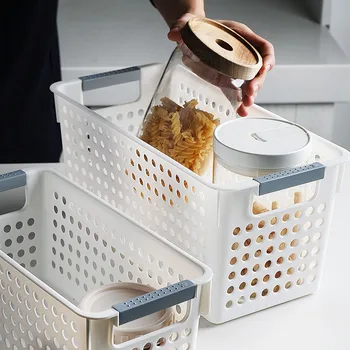 

Home Desktop Plastic Sundries Food Storage Box Decoration Storage Basket Rectangular Storage Basket Kitchen Organizer