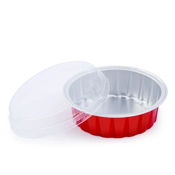 

10pcs Round Disposable Dessert Container Mini Aluminum Foil Food Cups Muffin Cupcake Baking Mold Mousse Jelly Puddeing Cake Mold