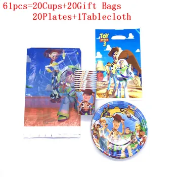 

31PCS 61PCS Toy Story 4 Party Decor Kid Birthday Party Supplies Plate Cup Tablecloth Gift Bag For Baby Shower Disposable Set