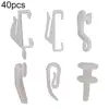 40Pcs Plastic Window Curtain Rod Slide Rail Track Glider Hooks Drape Pole Runner Loop Clip Hook Home Curtains Accessories 1