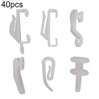 40Pcs Plastic Window Curtain Rod Slide Rail Track Glider Hooks Drape Pole Runner Loop Clip Hook Home Curtains Accessories 1