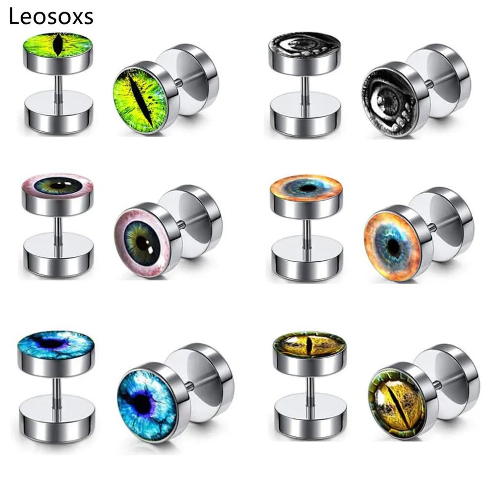 Leosoxs 1 Pair Titanium Steel Barbell Woman Men Earrings Fashion Dumbbell Jewelry | Украшения и аксессуары