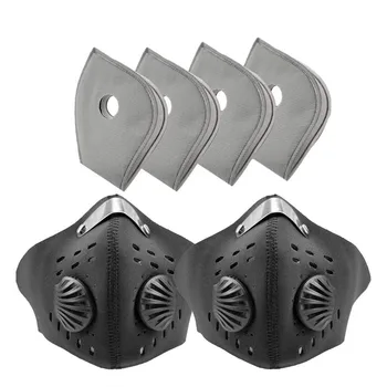 

2PCs Maski Mask with 4 Filters Reusable Dustproof Respirator Dust Face Mouth Mask Breathable For Men Women Dust Mask