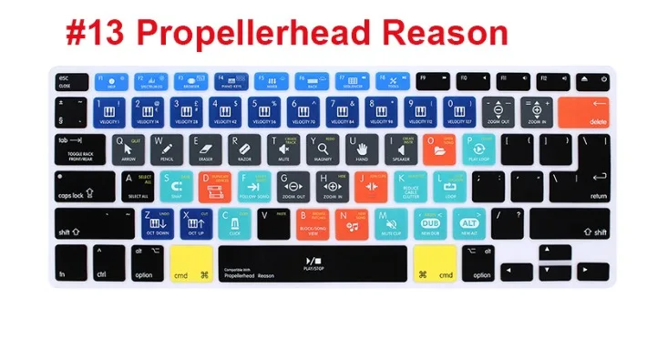 Горячий ключ для macbook pro13 retina 15 17 A1398 A1502 raccourci clavier couverture для Adobe Serato DJ Logic Pro X Live VIM/VI - Цвет: Propellerhead Reason