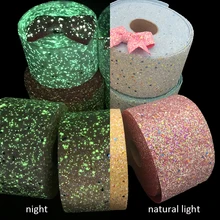 10 ярдов 75 мм светящиеся серии Сплошной Цвет Лоскутная блестящая синтетическая кожаная лента, материалы для ручных поделок для поделок, 10Yc8022