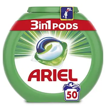 

Ariel 3en1 Pods - Detergente En Cápsulas, Original, Limpieza Increíble, Limpia, Quita Manchas, Ilumina - 50 Lavados