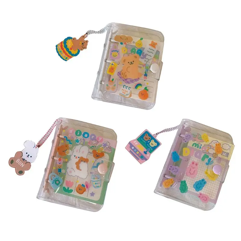 

Cute Rabbit Bear 3 Hole Spiral Notebook Loose Leaf Binder Planner Office Supply