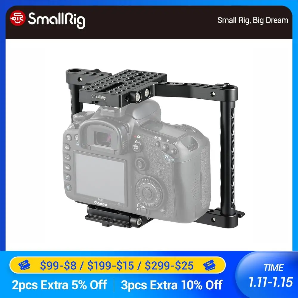 Клетка SmallRig VersaFrame для камеры Canon 50 60 70 80D/Nikon D7000 7100 7200/Sony A9 DSLR Регулируемая клетка