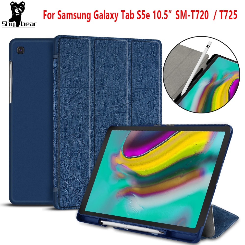 Чехол для Samsung Galaxy Tab S5E 2019 женский умный чехол 10 5 SMT720 со слотом ручки | Компьютеры и