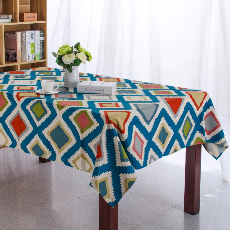 

cotton tablecloth geometric table cloth rectangular table cover mantel obrus wedding coffee table mahjong table Dining Cover