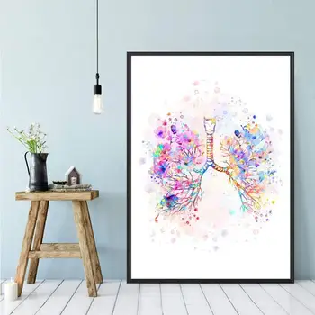 

Canvas Decorative Prints Lungs Art Poster Medical Anatomy Wall Art Print Canvas Painting Anatomical Medicine Wall Picture Doctor