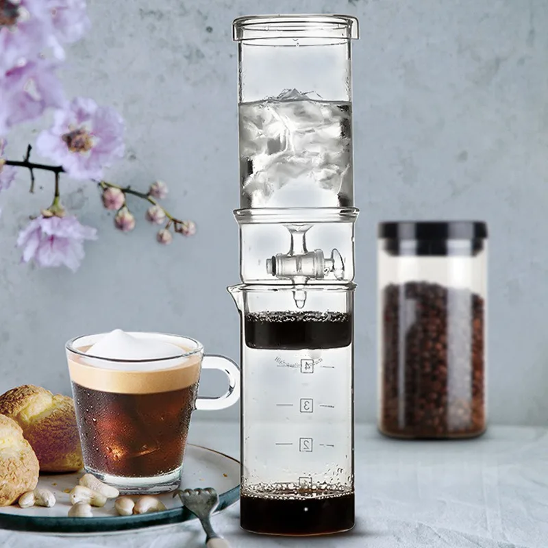 400 мл портативный многоразовый лед фильтр для капельного кофе стекло перколяторы эспрессо кофейник с воронкой горшок льда для напитков кофеварка