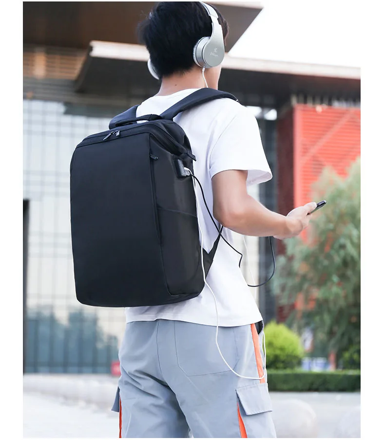 45cm High Waterproof Laptop Backpack USB Charging Computer Backpack Men Women Casual Bags Male Business Travel Boys School Bag