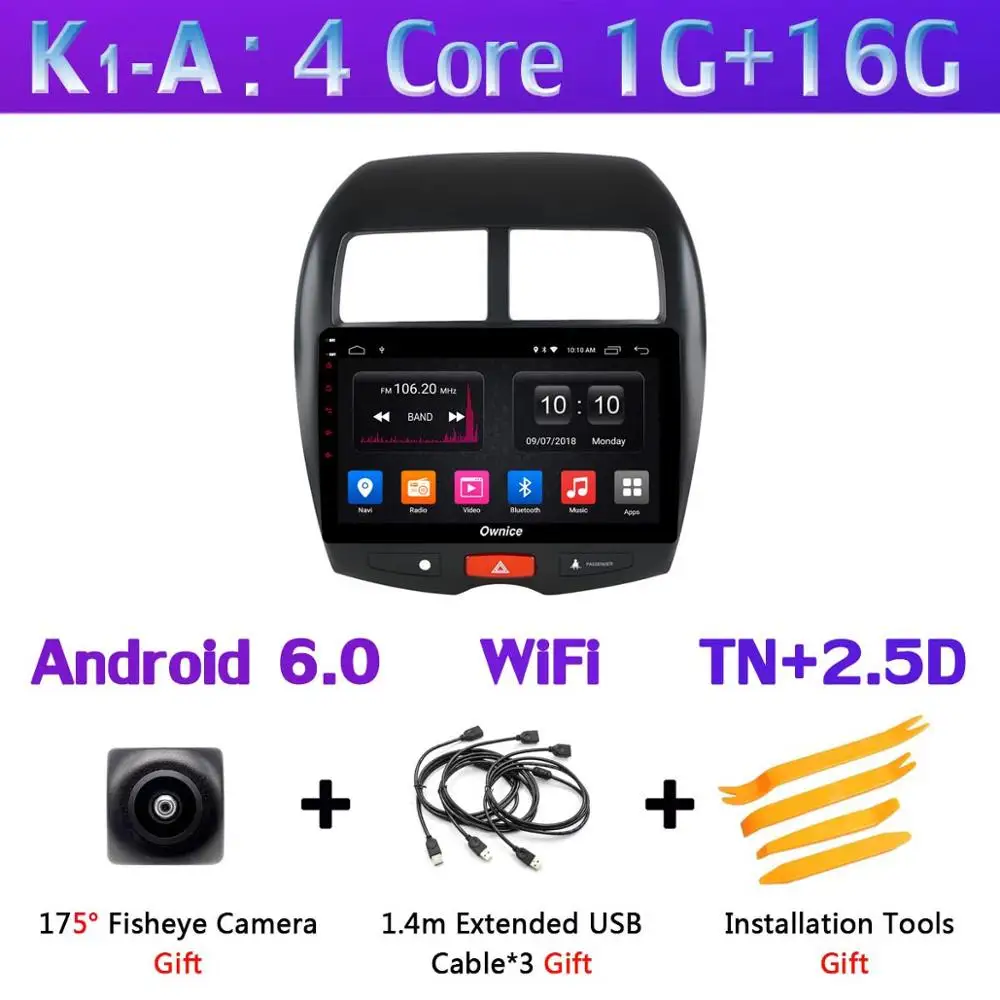360 ° панорамный 4 × AHD DVR камера Android 9,0 8 ядерный 4G+ 64G gps Navi Радио CarPlay DSP плеер для Mitsubishi ASX 2010- стерео - Цвет: K1-A