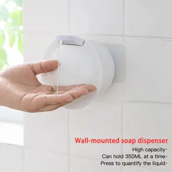 

Vacuum Suction Cup Soap Dispenser TPE Harmless Safer Reliable High Capacity On Smooth Wall Glass Surfaces Worry-free Maintenance