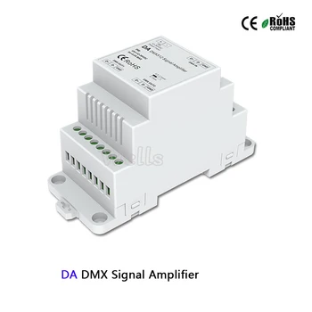 

DA DMX512 Signal Amplifier controller DC5-24V DIN Rail led DMX Amplifier 1CH input 2ch output for led strip DMX signal extender
