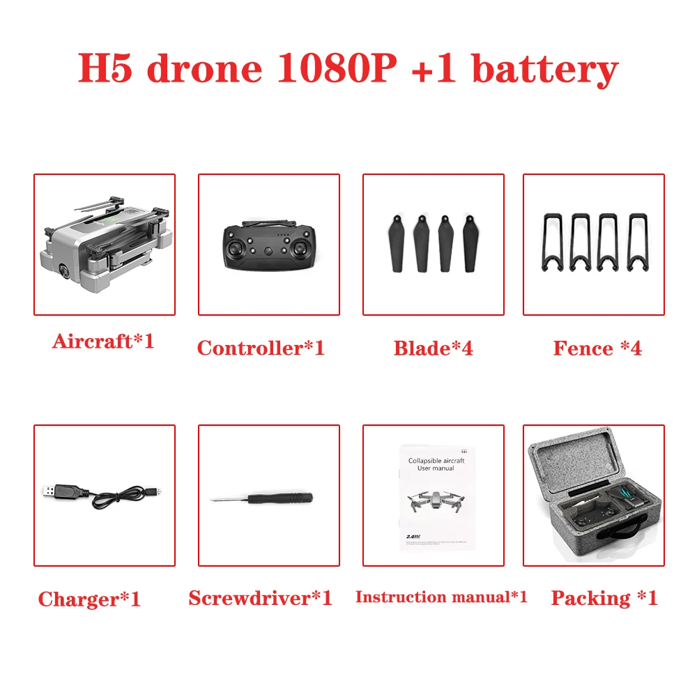 1080p H5 drone 4k HD широкоугольная камера wifi FPV высота может держать Плавание в течение 20 минут поддержка vr режим Квадрокоптер Дрон с камерой квадракоптер с камерой квадрокоптер квадракоптер квадрокоптер с камерой проф - Цвет: 1080p
