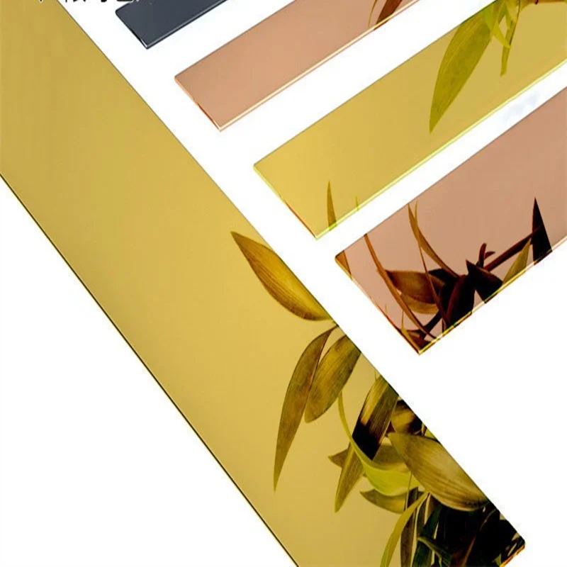 Hywell 5 Meter Edelstahl flache dekorative Linien Wandaufkleber Silber  Titan Gold Hintergrund Wand Decke Kante Leiste Selbstklebend