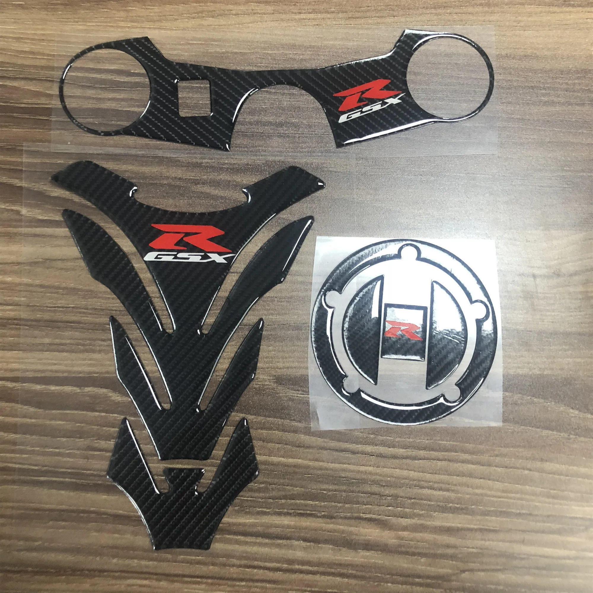 Real Carbon 3D Sticker Decal Emblem Protection Tank Pad Gas Cap For SUZUKI GSXR600 750 1000 1300 Hayabusa