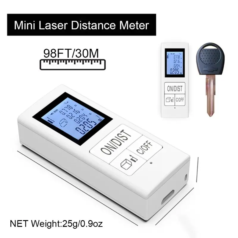 Rechargeable Mini Laser Distance Meter 98Ft/30M Laser Rangefinder Home Use Tool Rechargeable Mini Laser Distance Meter 98Ft/30M Laser Rangefinder Home Use Tool