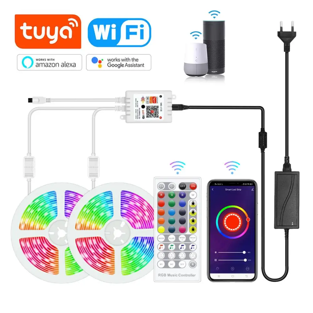 Смарт лампа Светодиодная Tuya Smart Life 5/10/15 м 5050 RGB Wi Fi|Управление умным домом| |
