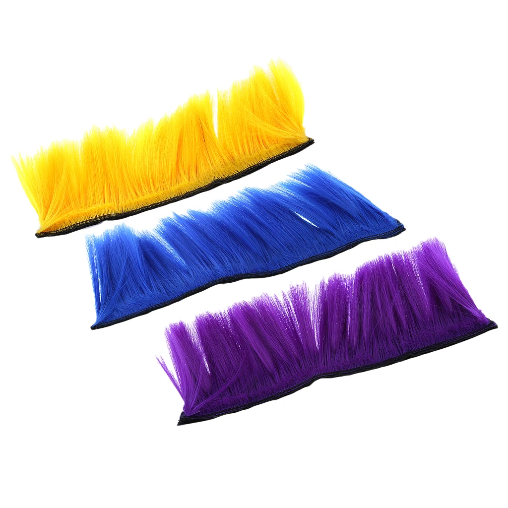 3pcs Motorbike Helmet DIY Accessories Mohawk Wig Costumes Hairpiece (Yellow + Purple + Blue)