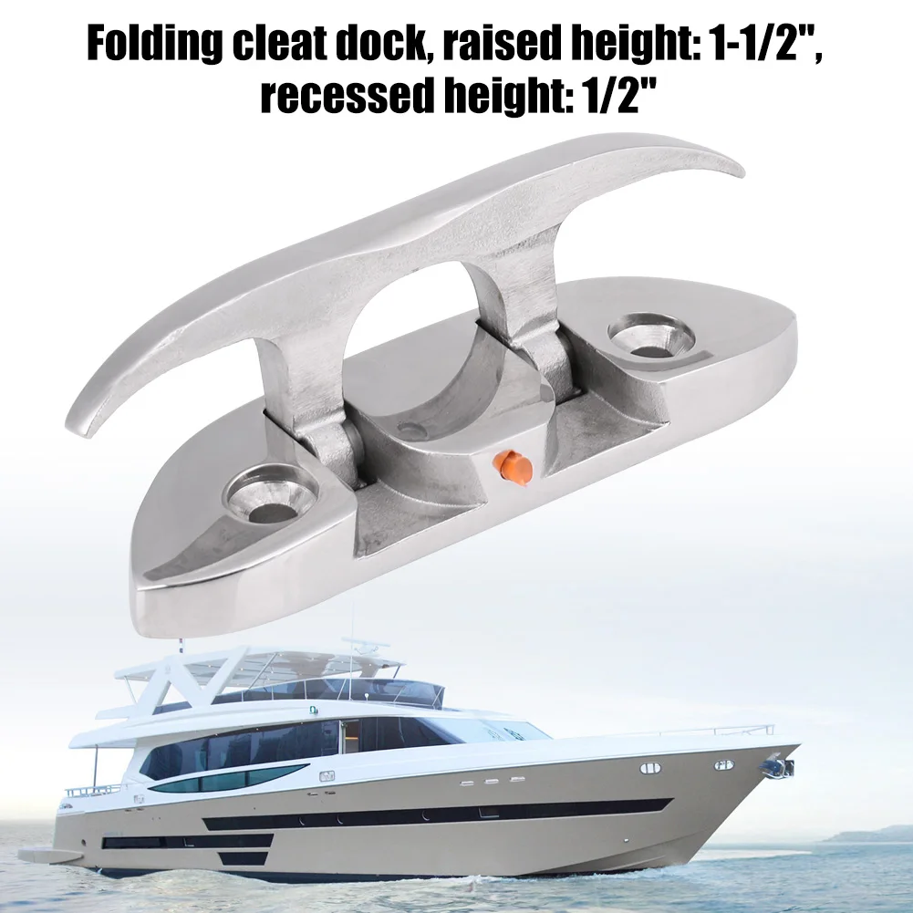 LRXDL 316 Stainless Steel Marine Boat Flip Up 41/2inch Folding Cleat
