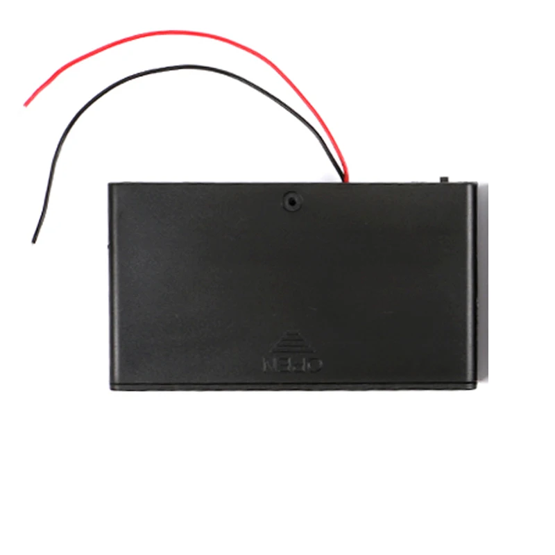 1PCS ONOFF Switch Plastic Cover 4x 1.5V AA Batteries Case Box Holder With Wires Leads Battery AA Pack For AA Battery