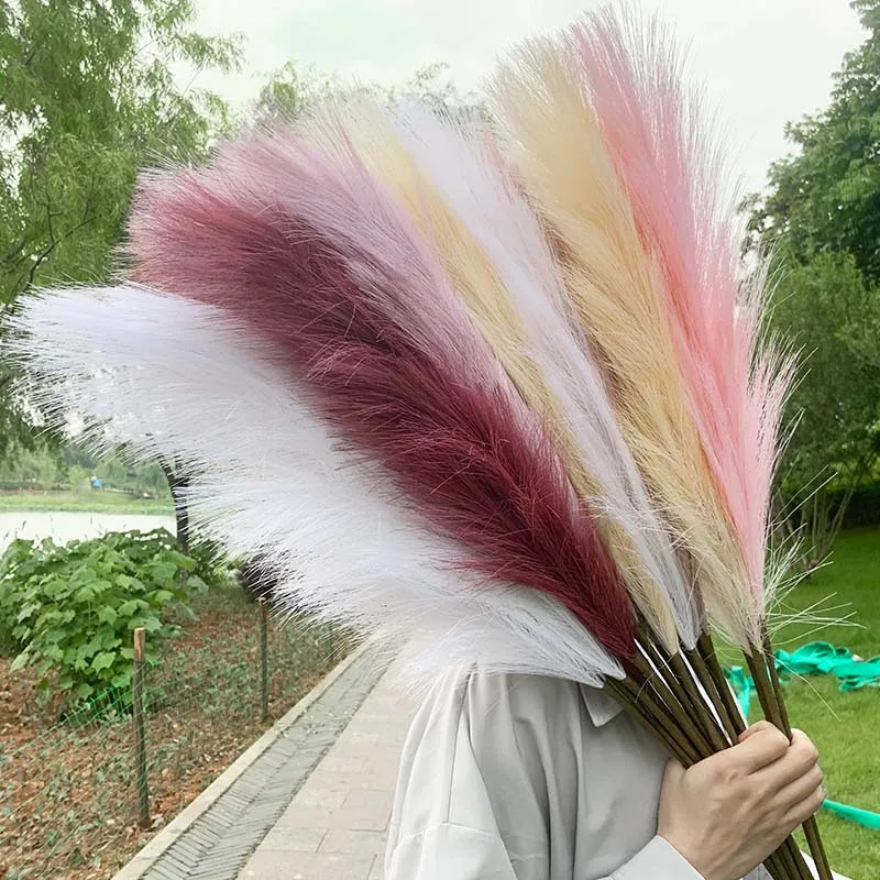 5Pcs 100/70cm Artificial Pampas Grass Bouquet New Year Holiday Wedding Party Home Decoration Plant Simulation Dried Flower Reed 5Pcs 100/70cm Artificial Pampas Grass Bouquet New Year Holiday Wedding Party Home Decoration Plant Simulation Dried Flower Reed