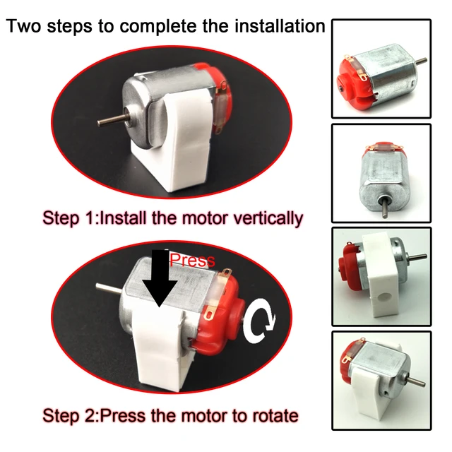 6 Set DC Motors Kit Mini Electric Hobby Motor with Accessories