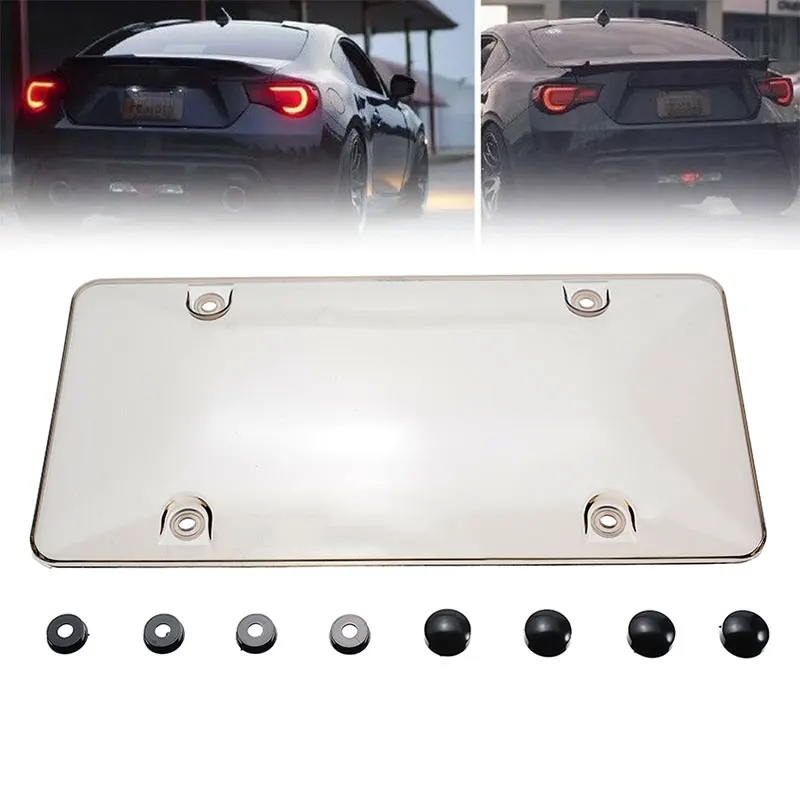 New Arrival 1pc 12x6inch Auto Car Clear Tinted License Plate Cover