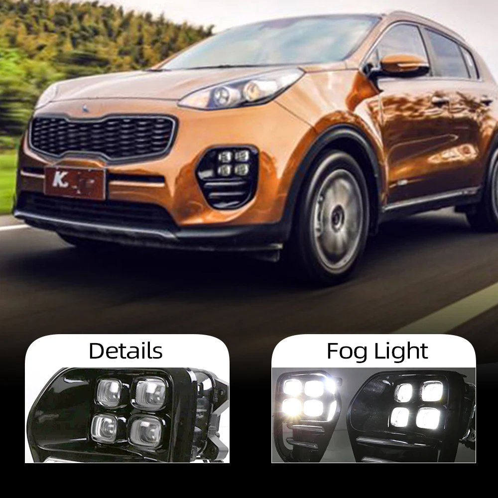 CSCSNL 2Pcs for KIA Sportage KX5 2016 2017 2018 DRL Daytime Running