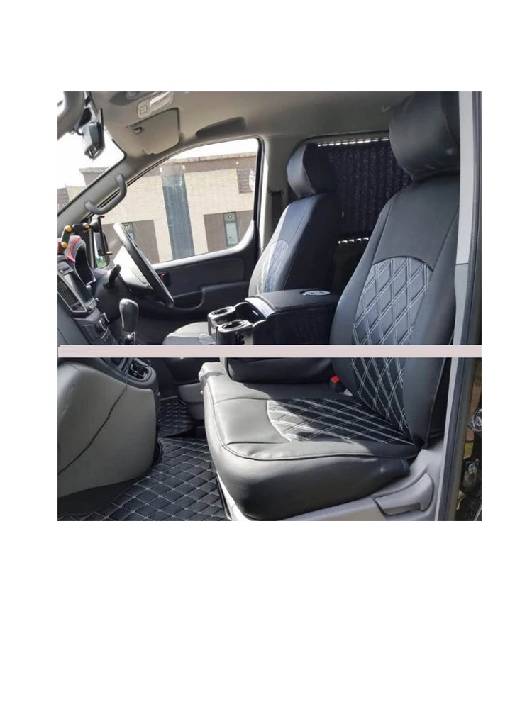 Für Hyundai H1 GRAND STAREX Vordere Mittlere Reihe Sitz Schwarz Leder  Abdeckung - AliExpress