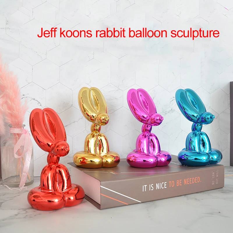 Nordic Abstraction Animal Decoration Jeff Koons Balloon Rabbit Series Resin Handicraft Home Decoration Sculpture Nordic Abstraction Animal Decoration Jeff Koons Balloon Rabbit Series Resin Handicraft Home Decoration Sculpture