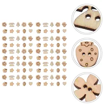 

100 Pcs Practical Sewing Buttons Decorative Wooden Buttons (Wood Color)