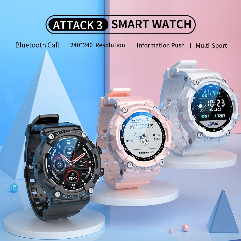 

Смарт-часы LOKMAT ATTACK 3, водостойкие, IP68, С Пульсометром