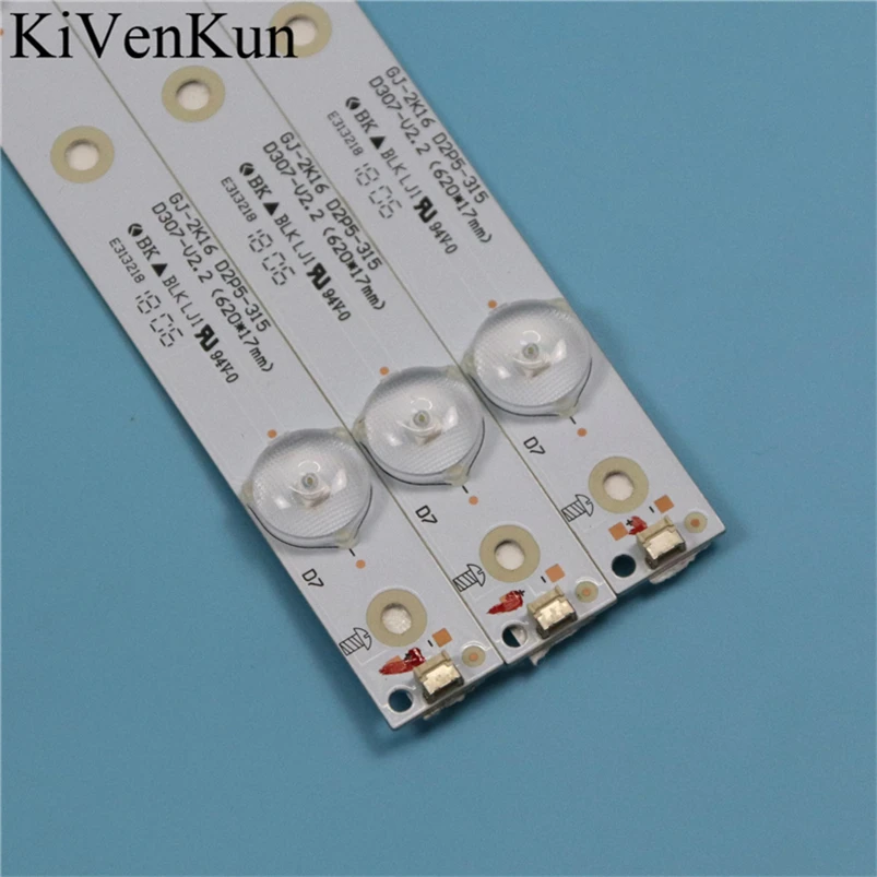 7 램프 620 mm LED 백라이트 스트립 필립스 32PFS4132/12 바 키트 TV LED 라인 밴드 HD 렌즈 GJ-2K16 D2P5-315 D307-V2.2 LB32080