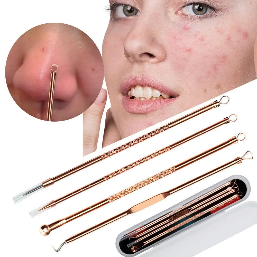 

4pcs/set Blackhead Comedone Extractor Acne Needles Pimple Blemish Remover Tool Facial Pore Cleaner Beauty Face Skin Care Tools