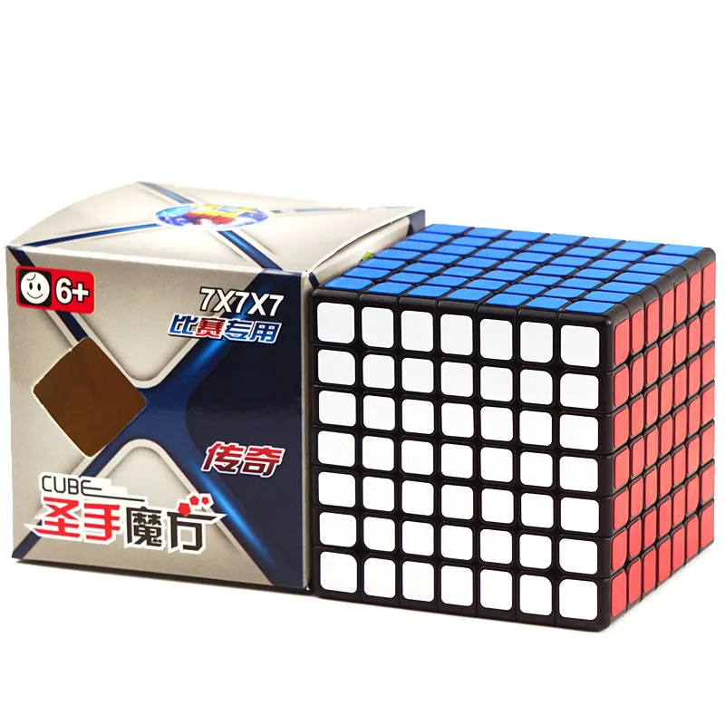 Волшебный куб Sheng Shou Chuan Qi 7x7x7 черная скоростная игрушка для соревнований гладкая