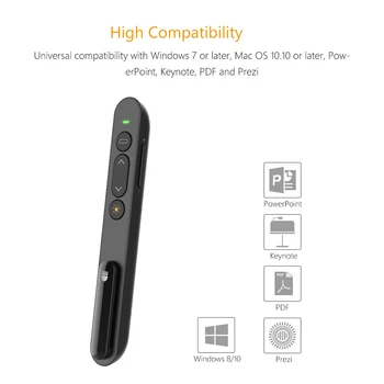 

Wireless Presenter RF 2.4GHz Powerpoint Presentation Remote Control PPT Clicker Presentation Laser Pen