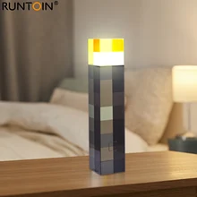

My world Game peripheral products Brownstone Pixel torch Night Light Usb Rechargeable Led Lamp bedroom table Living room