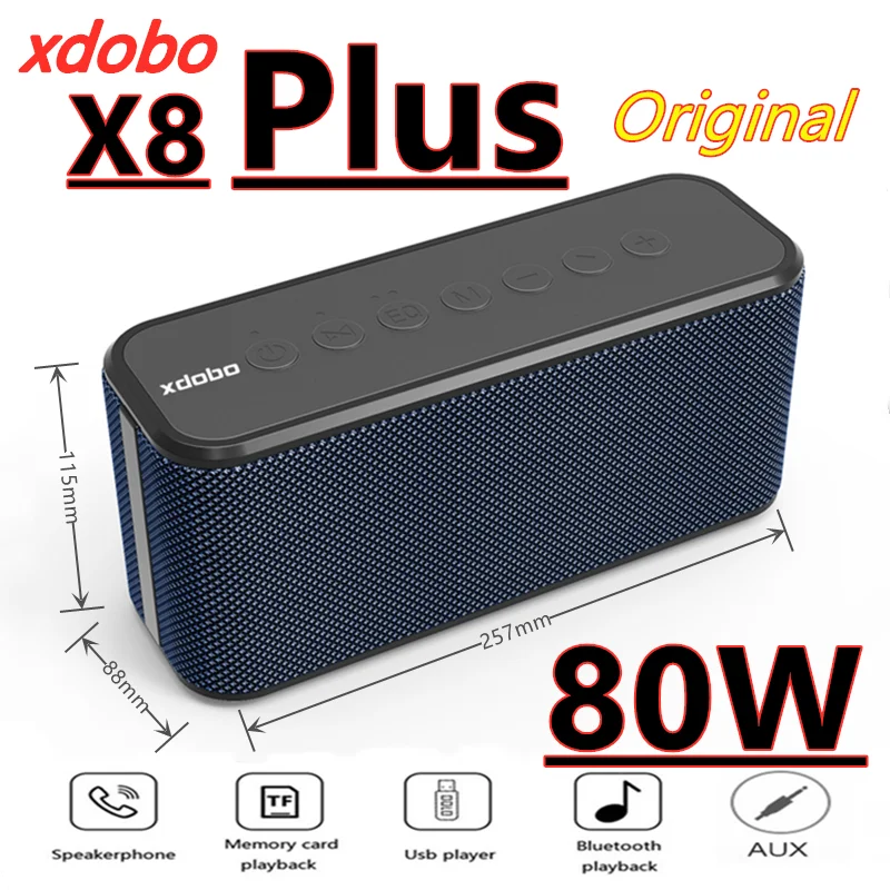 

Bluetooth-Колонка Xdobo X8 Plus, 80 Вт, водонепроницаемая