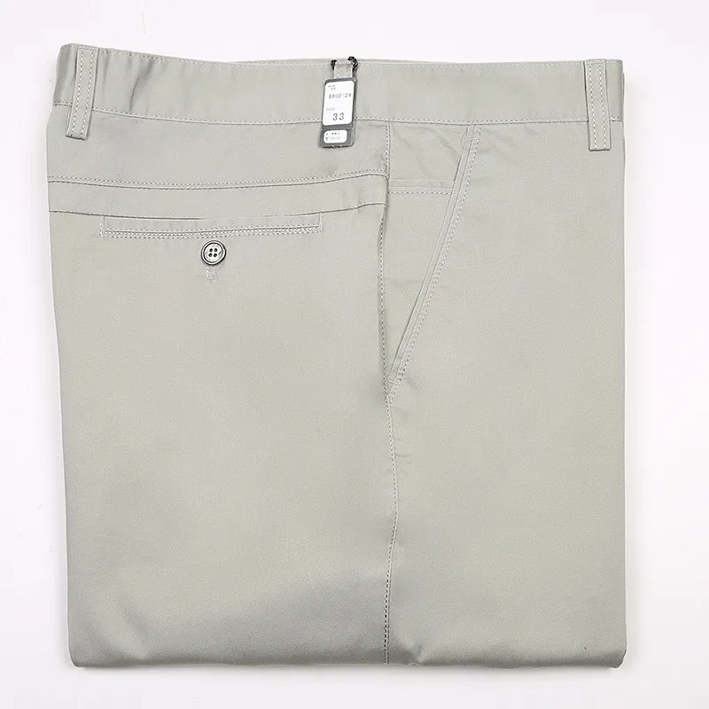 802-2 Light gray ICPANS Платье Брюки мужские тонкие летние прямые свободные с высокой талией костюм брюки Бизнес офис формальные брюки мужские свадебные черные белые - Цвет: 802-2 Light gray