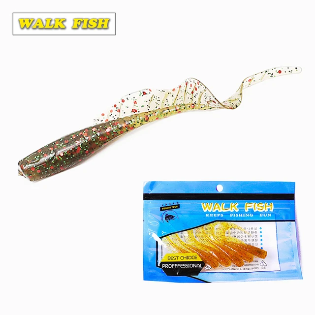 Walk Fish 6Pcs/Lot 9.5cm 2.3g Soft Baits Worm Fishing Lures Pesca Fish  Peche Soft Lure Wobblers Leurre Souple Isca Artificial 01