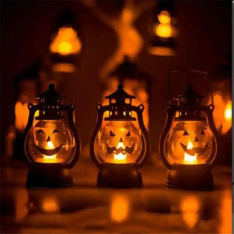 2021 Pumpkin Skull Lantern LED Light Halloween Ornament Decoration Prop Creative Holiday Bar Party Oil Lamp Festival Decor | Дом и сад