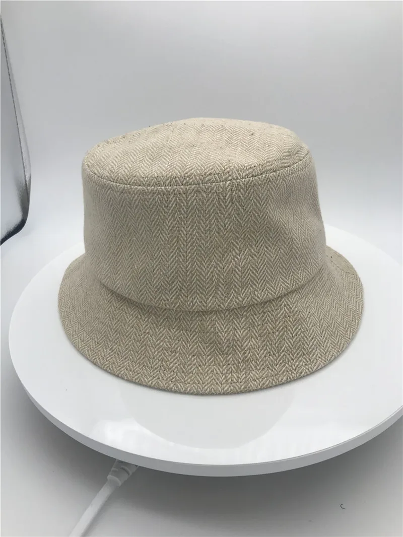 Осень зима женская шляпа-ведерко кепки шикарная клетчатая 6 цветов Рыбацкая Панама высокое качество твидовые шляпы